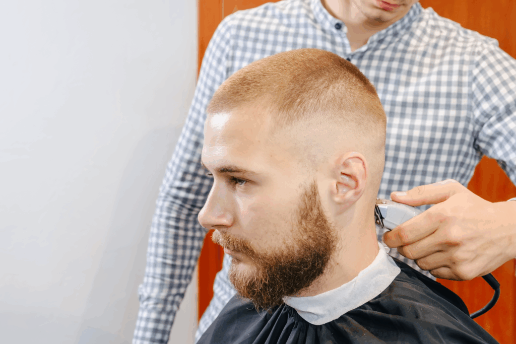 men haircut fade home